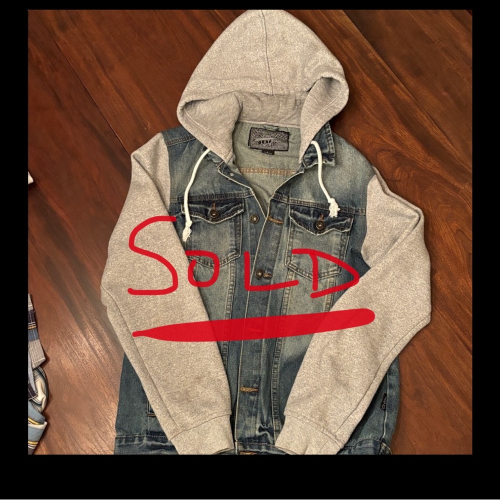 Brooklyn Cloth Denim and Jersey Gray Hooded Jacket